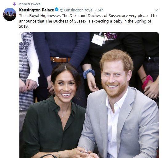 Meghan markle dipastikan hamil [twitter @kensingtonroyal]