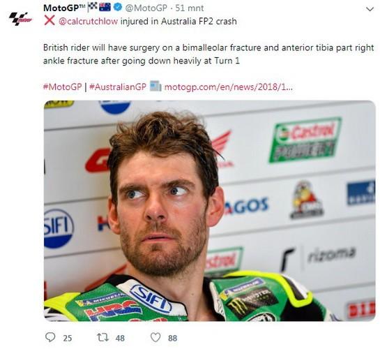 Postingan Cal Crutchlow. [Twitter@MotoGP]