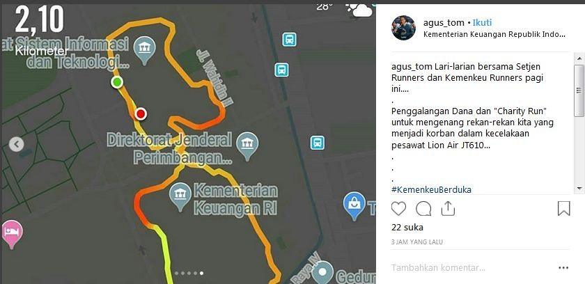 Kemenkeu gelar acara lari 2,1 Km untuk mengenang korban pesawat JT610 [ig @agus_tom]