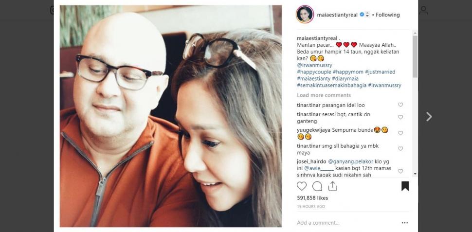 Kemesraan Maia Estianty dan Irwan Mussry [instagram/maiaestiantyreal]