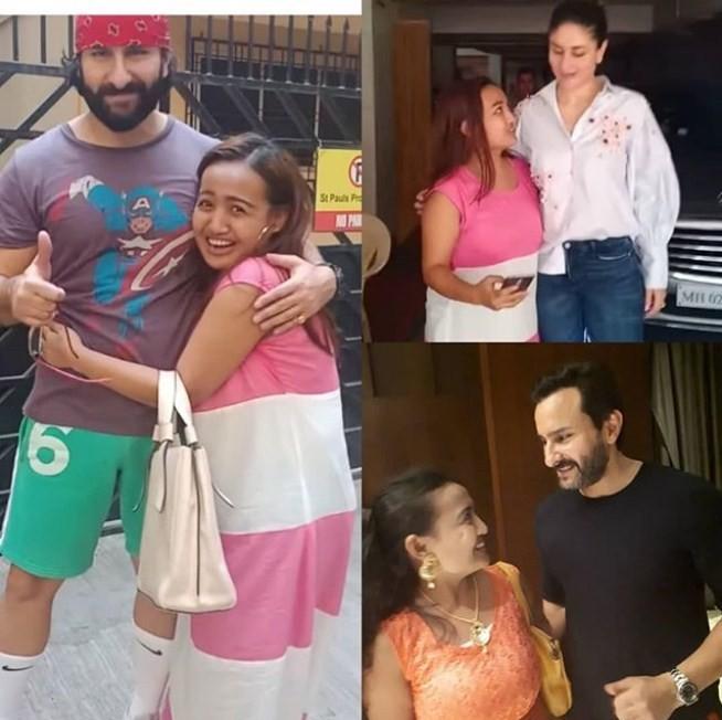 Perempuan asal Indonesia, Lina Mukherjee bertemu dengan bintang Bollywood Kareena Kapoor dan suami, Saif Ali Khan. (Instagram Lina Mukherjee)