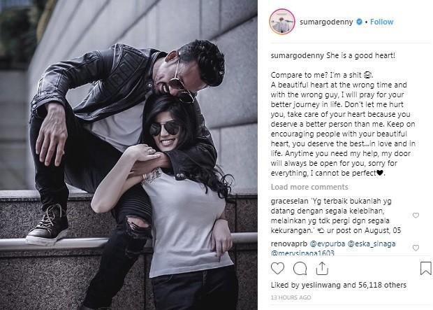 Curhat Denny Sumargo di Instagram. 