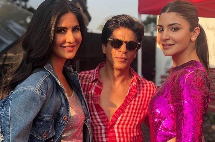 Shahrukh Khan bersama Katrina Kaif dan Anushka Sharma saat promosi film Zero. (Instagram Katrina Kaif)