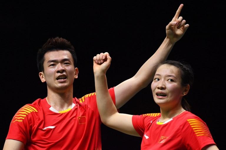 Pasangan ganda campuran Cina, Zheng Siwei/Huang Yaqiong. [AFP/Johannes Eisele]