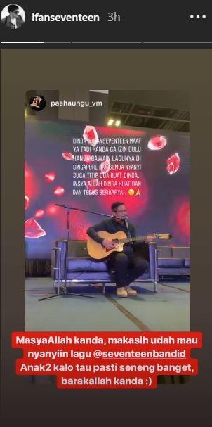 Pasha Ungu menyanyikan lagu 'Kemarin' karya Seventeen. [instagram/ifanseventeen]