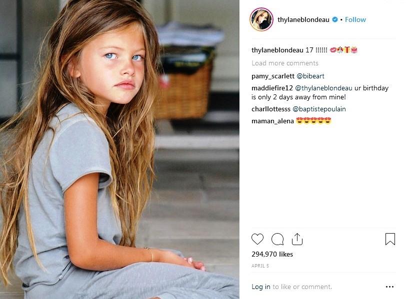 Sosok kecil Thylane Blondeau, pemilik wajah tercantik 2018. [Akun Instagram Thylane Blondeau/capture]