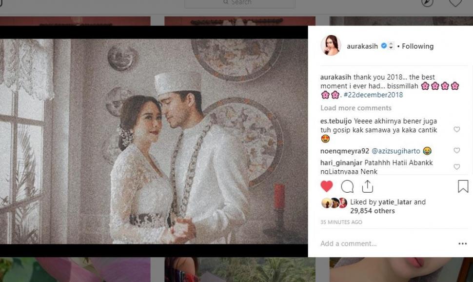 Foto pernikahan Aura Kasih. [instagram/aurakasih]