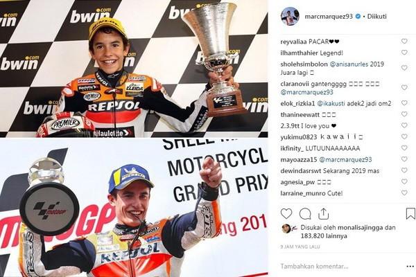 Postingan tantangan 10 Years Challenge Marc Marquez