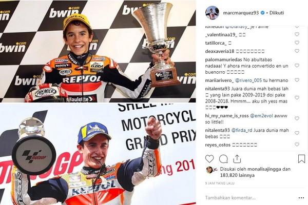 Postingan tantangan 10 Years Challenge Marc Marquez