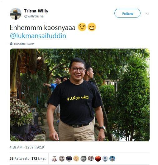  Tulisan  Arab  Tetaf Jokowi di Kaos  Menteri Agama Bikin 