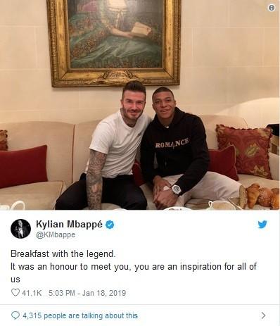 Screenshot Twitter Kylian Mbappe @KMbappe