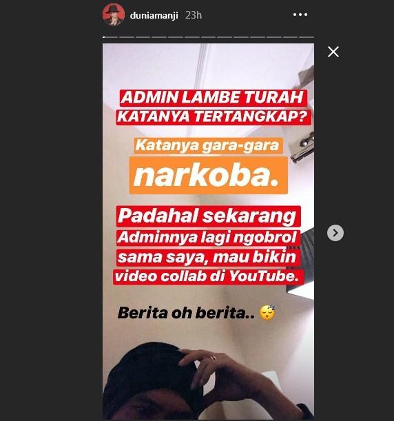 Anji mengaku tengah bertemu dengan admin Lambe Turah. (Instagram)