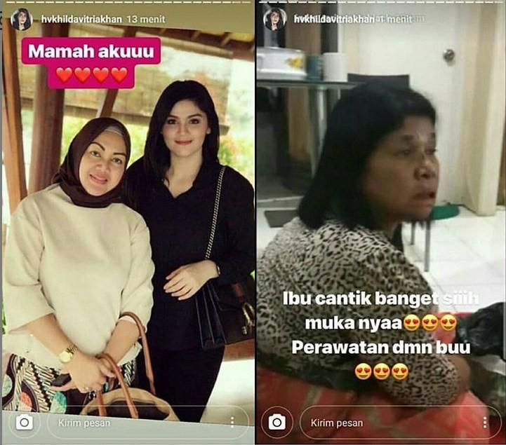 Hilda Vitria memasang foto ibunda Indra Tarigan di Instagram Story-nya. Hal itu pun membuat Indra geram. (Instagram)