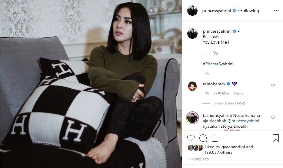 Ungkapan Reino Barack untuk Syahrini. [instagram/princessyahrini]