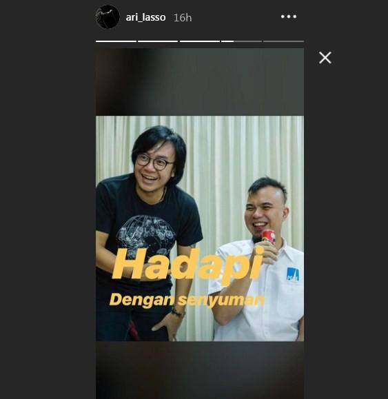 Sikap Ari Lasso terkait Ahmad Dhani yang dihukum penjara 1,5 tahun. (Instagram Story Ari Lasso)