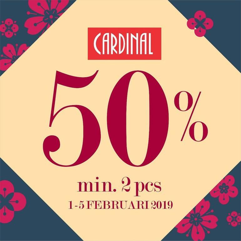 Cardinal 50% untuk semua item. Diskon berlaku hingga 5 Februari [igcardinal]