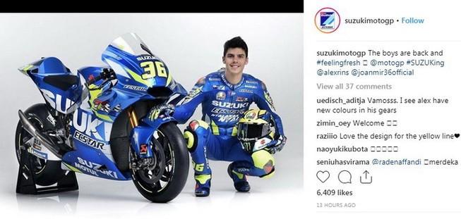 Pebalap rookie Suzuki di MotoGP 2019, Joan Mir. [Instagram@suzukimotogp]