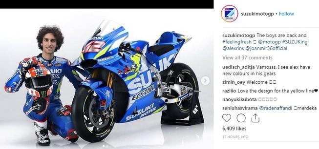 Pebalap senior Suzuki, Alex Rins. [Instagram@suzukimotogp]