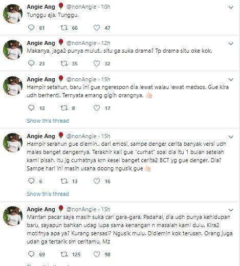 Angie Ang berkoar di Twitter. [twitter/nonAngie]