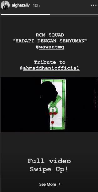 Al Ghazali memberikan dukungan pada Ahmad Dhani. [instagram/alghazali7]