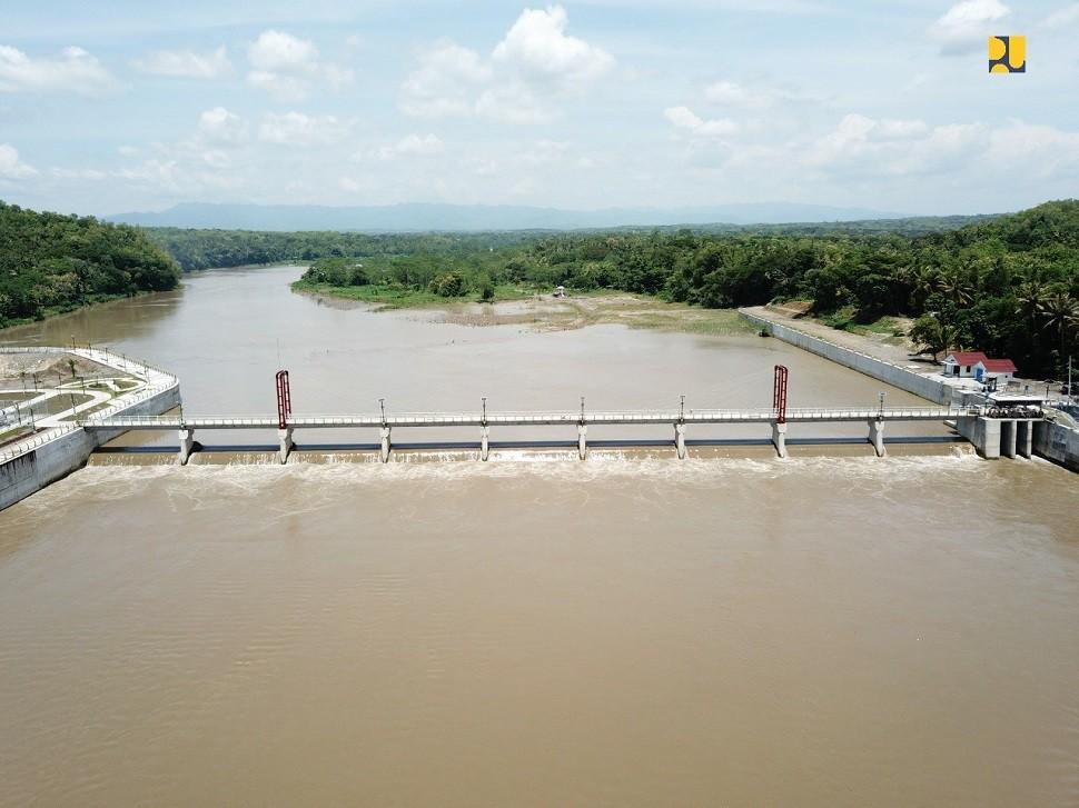 Bendung Kamijoro berada di aliran Kali Progo, Kabupaten Bantul, Yogyakarta. (Dokumen: Kementerian PUPR)