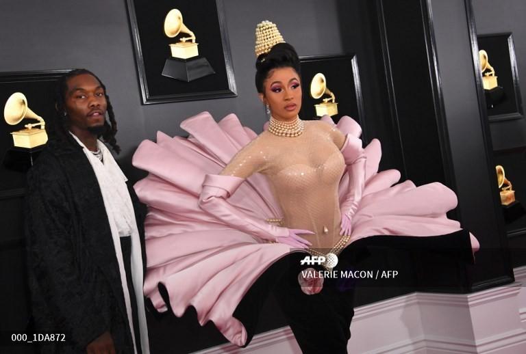 Cardi B di red carpet Grammy Award 2019. (Foto: VALERIE MACON / AFP)