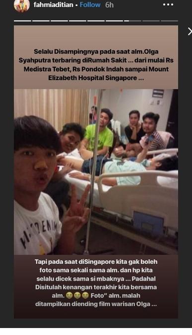 Olga Syahputra saat dirawat di rumah sakit [Instagram/Fahmiaditian]