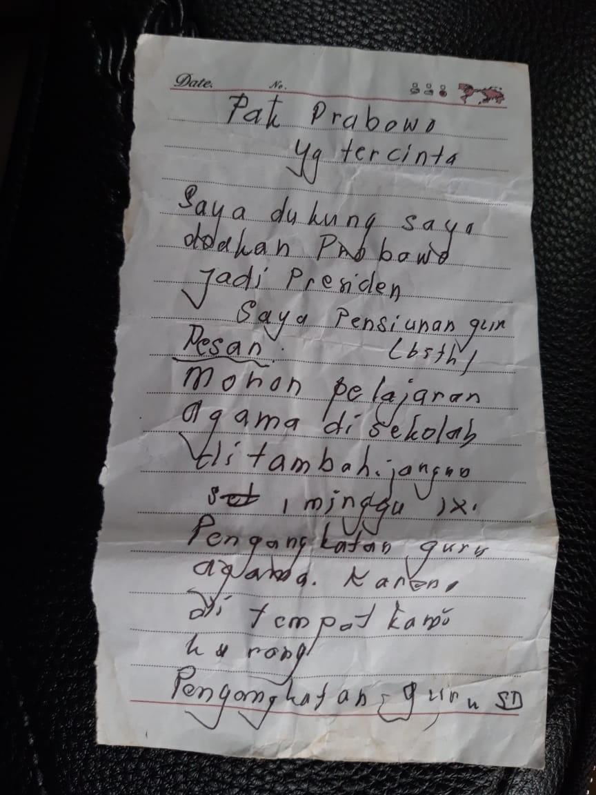 Surat Cinta Suci Untuk Prabowo Subianto