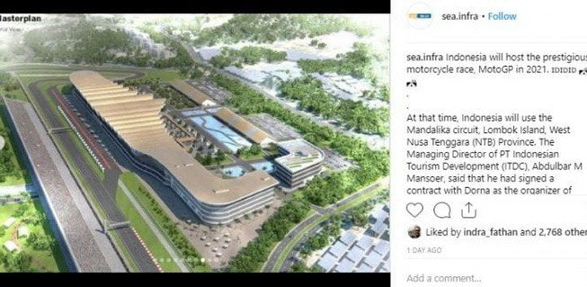 Megahnya Sirkuit Mandalika, tuan rumah MotoGP Indonesia 2021. [Instagram/@sea.infra]