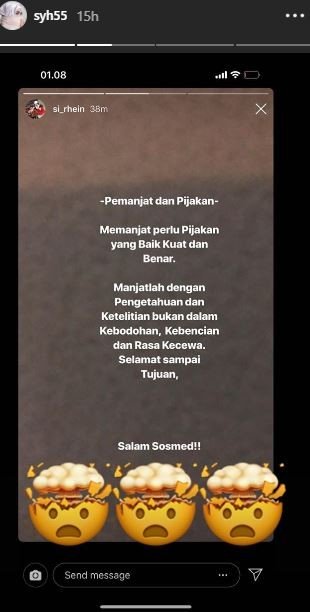 Adik Syahrini tampak begitu marah di Instagram Story-nya, kenapa? [instagram/syh55]