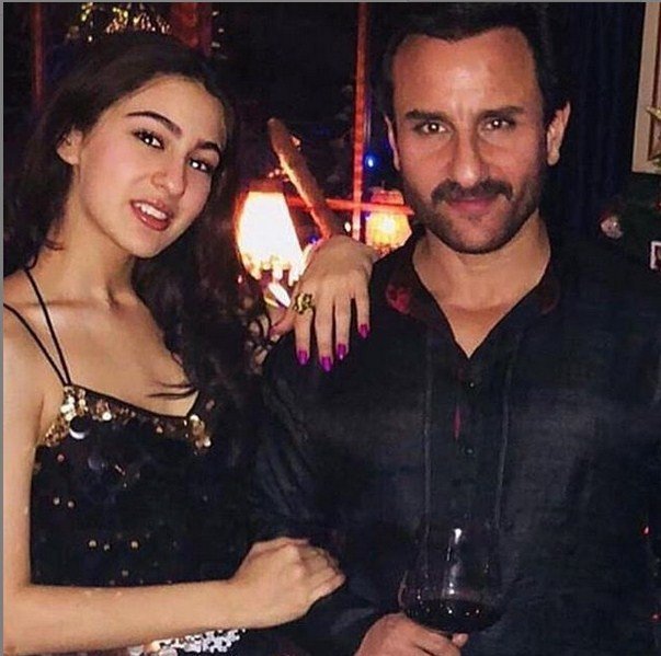 Saif Ali Khan bersama putrinya, Sara Ali Khan. (Instagram)