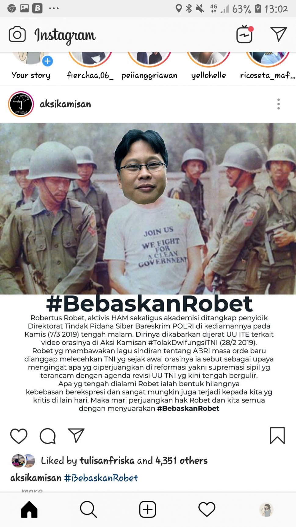 Petisi bebaskan Robertus Robet. (@aksikamisan)