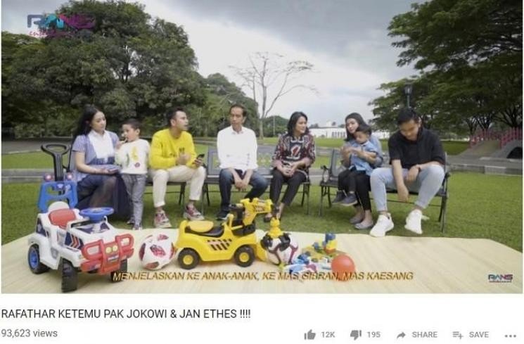 Raffi Ahmad ketemu Jokowi (YouTube)