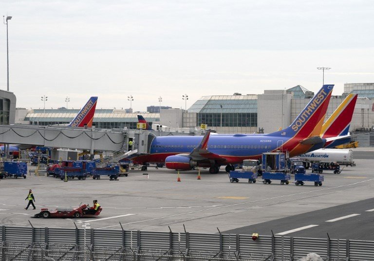 Pesawat Boeing 737 Max di Bandara LaGardia, New York. (Don Emmert / AFP)