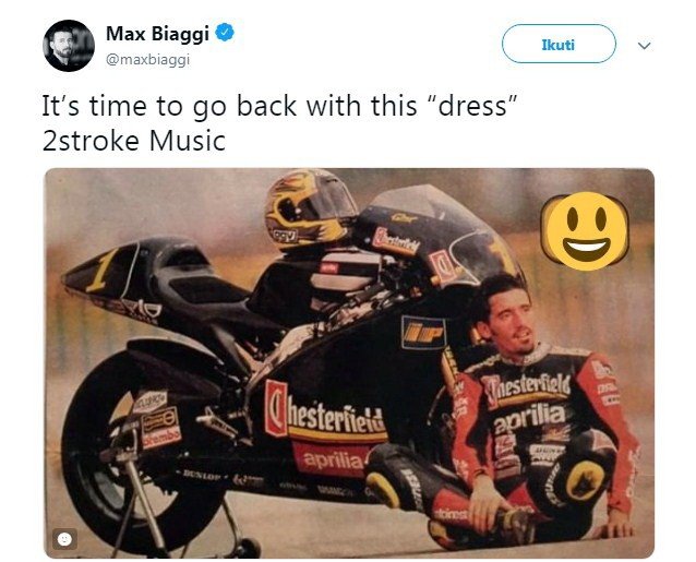 Postingan Max Biaggi. [Twitter@maxbiaggi]