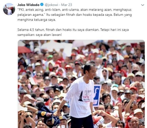 Kicauan Jokowi saat di Yogyakarta. [Twitter]