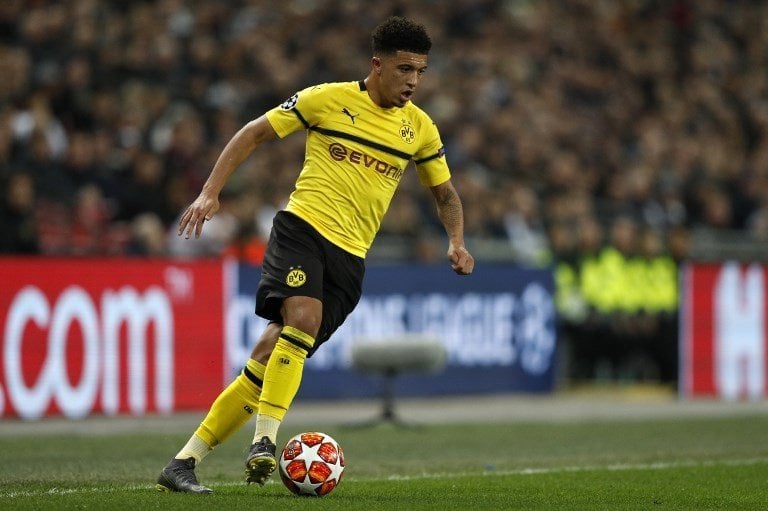 Winger Borussia Dortmund, Jadon Sancho. [Adrian DENNIS / AFP]