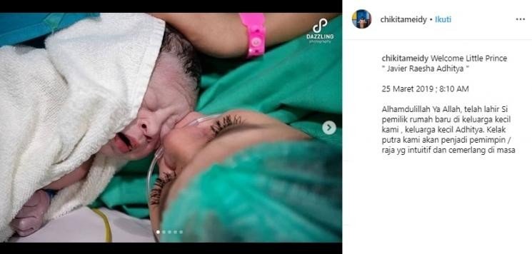 Chikita Meidy melahirkan anak pertama. [instagram/chikitameidy]