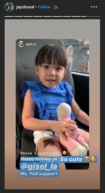 Gisella Anastasia menunjukkan tingkah lucu Gempita ke Wijaya Saputra. [instagram/jaysforeal]