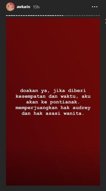 Dukungan selebritis terhadap Audrey, korban bullying di Pontianak, Kalimantan Barat. [instagram]