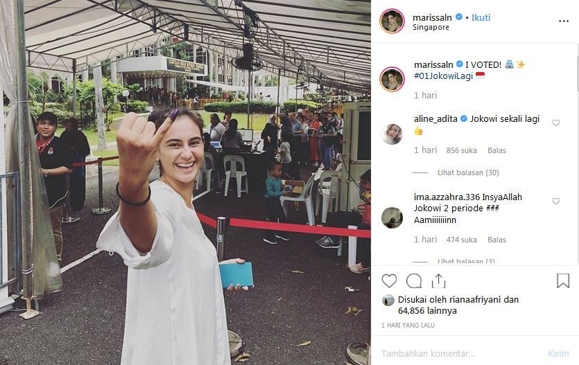 Artis nyoblos di luar negeri [instagram]