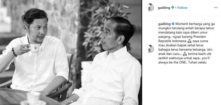 Kebersamaan Gading Marten dengan Jokowi. [instagram/gadiiing]