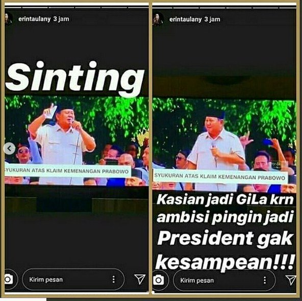 Soal Hina Prabowo, Tak Semua Warganet Hujat Istri Andre Taulany