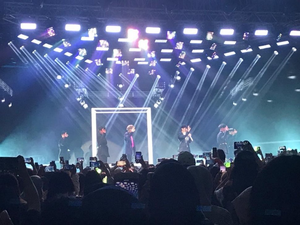 Sub unit boyband GOT7, Jus2 saat gelar showcase di Indonesia Convention Exhibition (ICE), BSD City, Tangerang Selatan, Minggu (21/4/2019) [Suara.com/Sumarni]