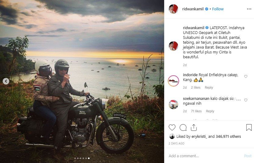 Ridwan Kamil dan Atalia Praratya. (Instagram/ridwankamil)