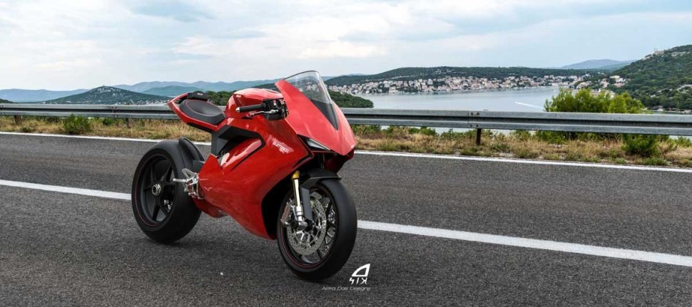 Gambaran Sepeda  Motor  Elektrik  Ducati Bergaya Sport 