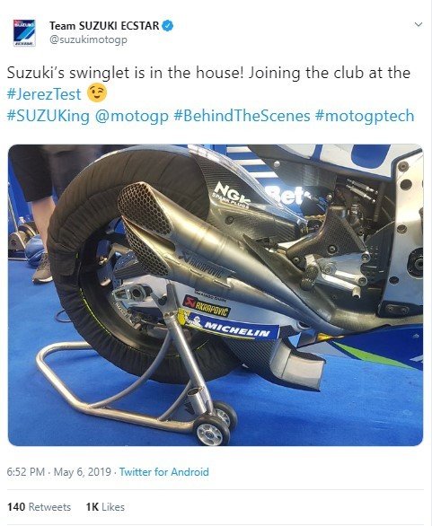 Suzuki Coba Winglet Baru di Post-Race Test Jerez. (Twitter/suzukimotogp)