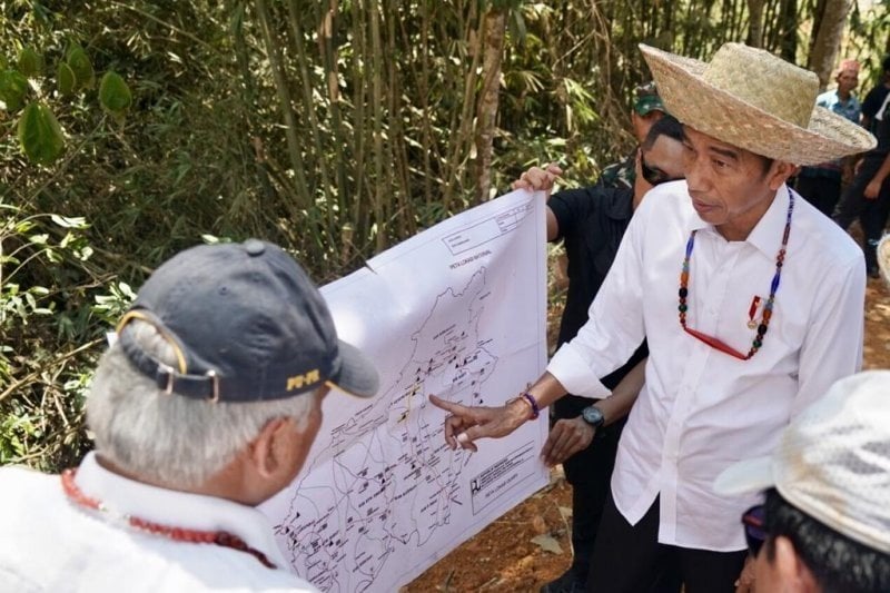 Presiden Joko Widodo saat mengunjungi kawasan di Kabupaten Gunung Mas, Kalimantan Tengah pada Rabu (8/5/2019). (Rusman, Biro Pers-Setpres)