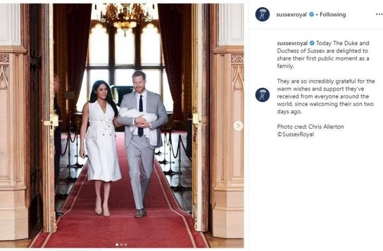 Pangeran Harry dan Meghan Markle memperkenalkan anak mereka ke publik untuk pertama kalinya. (Dok. Instagram/SussexRoyal)