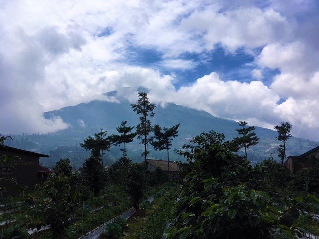 Pemandangan sekitar Gunung Sumbing dan Sindoro dari Posong [Suara.com/Nicholas Ingram].